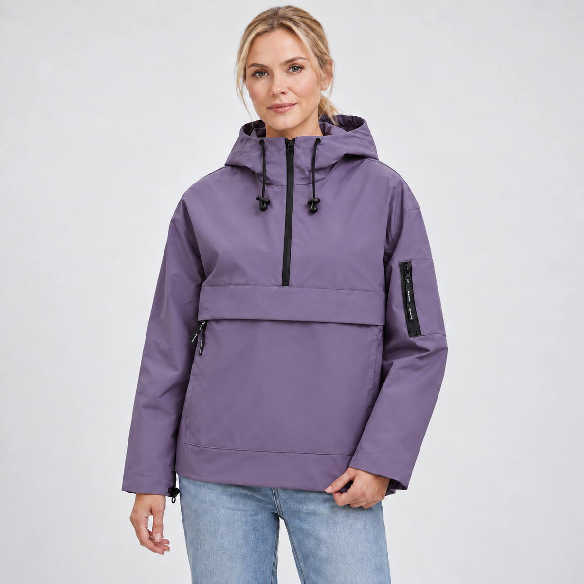 Rain Jacket Women, Women’s Lightweight Anorak Pullover Hoodie Jacket, Water-Resistant