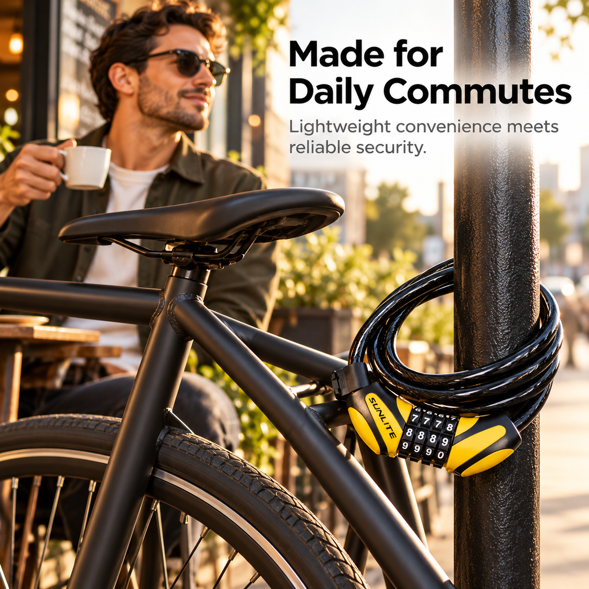 🔒Bike Lock Cable,🚲 4 Feet Bike Cable Lock Basic Self Coiling Kids Bike Lock