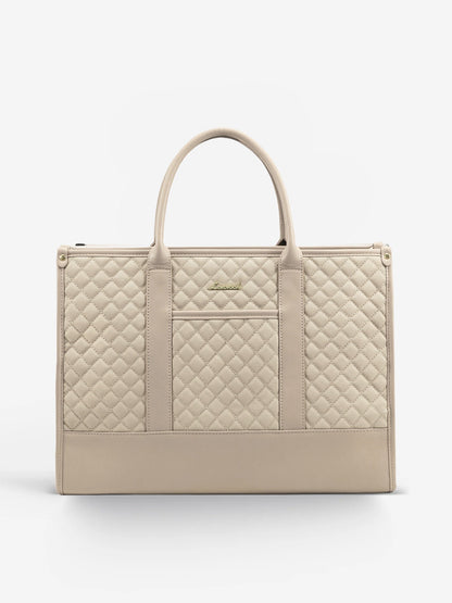 2 Pcs Quilted Laptop Tote Bag, 15.6" 17"