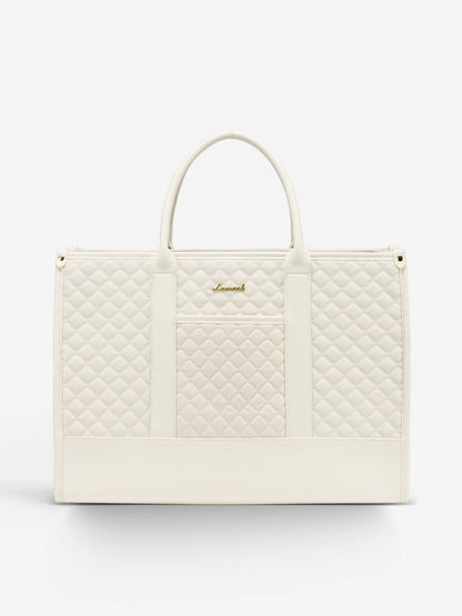 2 Pcs Quilted Laptop Tote Bag, 15.6" 17"