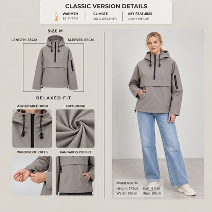 Rain Jacket Women, Women’s Lightweight Anorak Pullover Hoodie Jacket, Water-Resistant