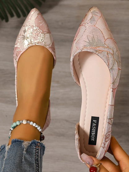 Women's Fashionable Colorblock Print Flat Shoes