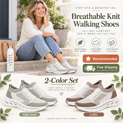Women’s Breathable Knit Walking Shoes – Lightweight & Supportive Comfort