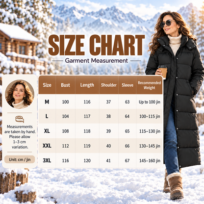 Womens Long Puffer Coat Warm Zip Hooded Winter Coats Jackets