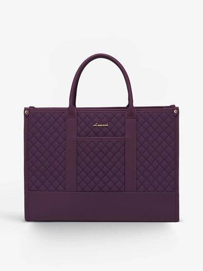 2 Pcs Quilted Laptop Tote Bag, 15.6" 17"