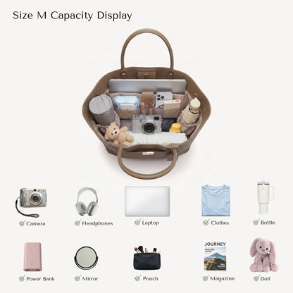NEWBELLA Marella M Collapsible PU Leather Tote Bag