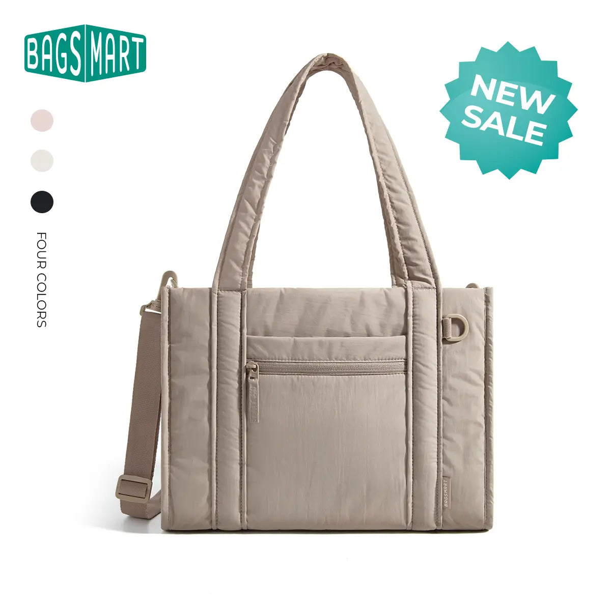 BAGSMART Boxy Tote Bag for Women, Crossbody Bag with Zipper/Detachable Shoulder Strap, Women's Tote Handbags, Daily Causal Work Bag Work Tote for Travel Work College School sohochic