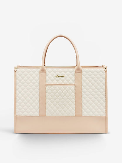 2 Pcs Quilted Laptop Tote Bag, 15.6" 17"