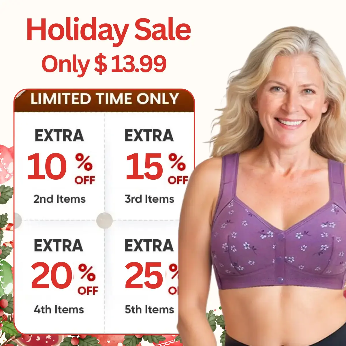 Daisy Bra - LAST DAY 80% OFF - Comfortable & Convenient Front Button Bra