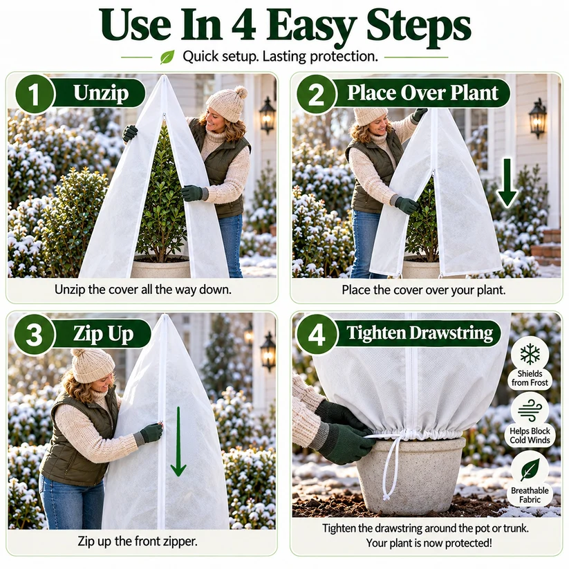 🌱Garden Frost Protection Cover ❄️– Reusable Cover for Pots, Shrubs & Young Trees