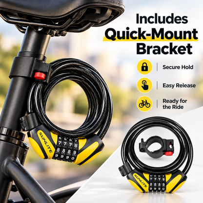 🔒Bike Lock Cable,🚲 4 Feet Bike Cable Lock Basic Self Coiling Kids Bike Lock