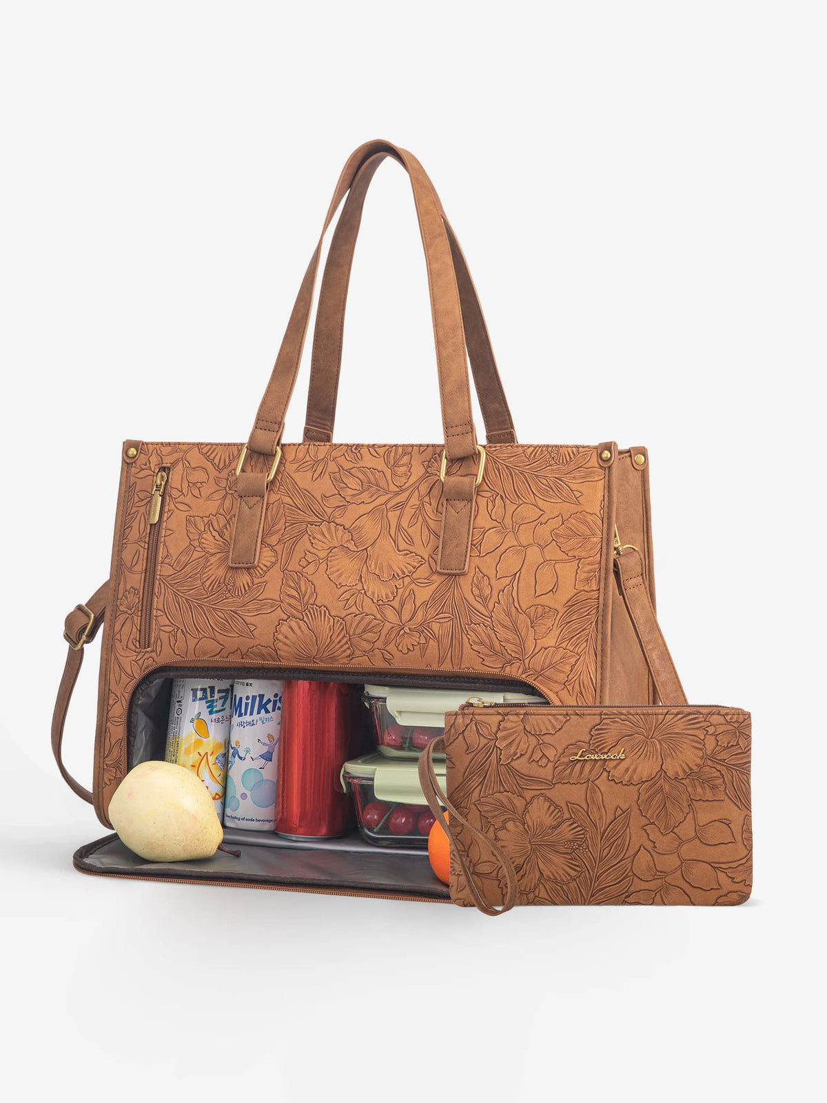 2Pcs Lunch Tote Shoulder Bag, 15.6"