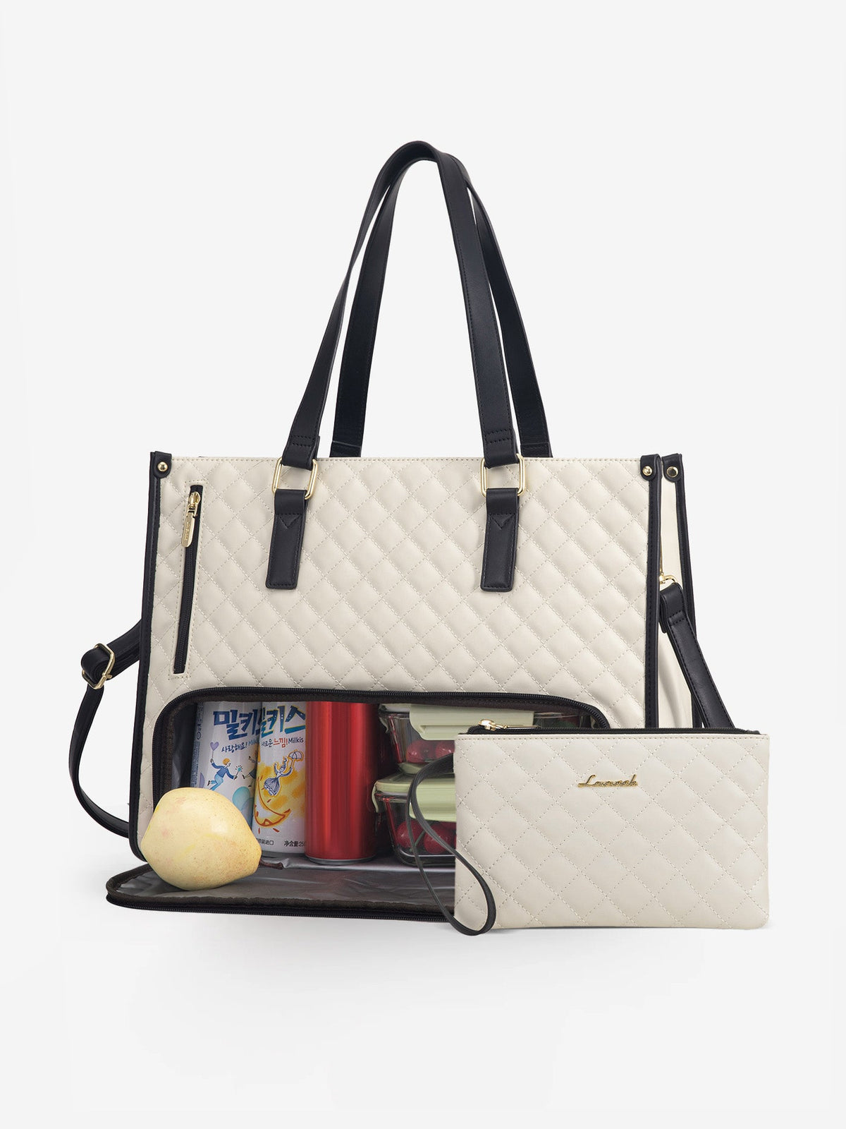 2Pcs Lunch Tote Shoulder Bag, 15.6"