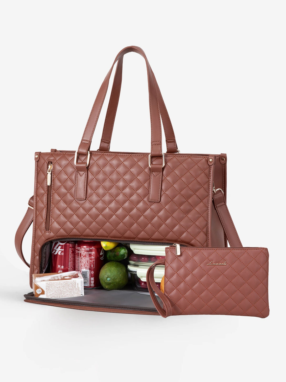 2Pcs Lunch Tote Shoulder Bag, 15.6"