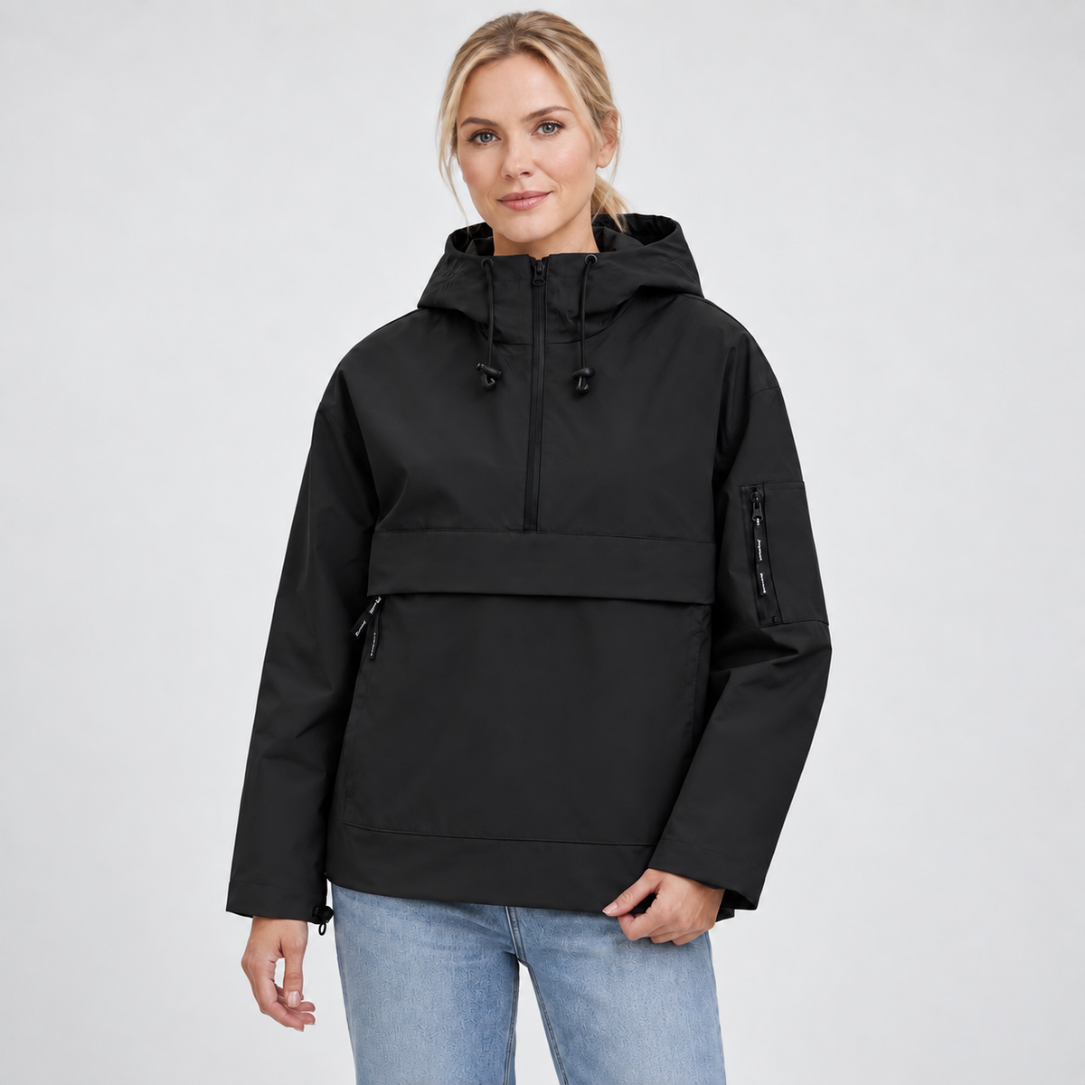 Rain Jacket Women, Women’s Lightweight Anorak Pullover Hoodie Jacket, Water-Resistant