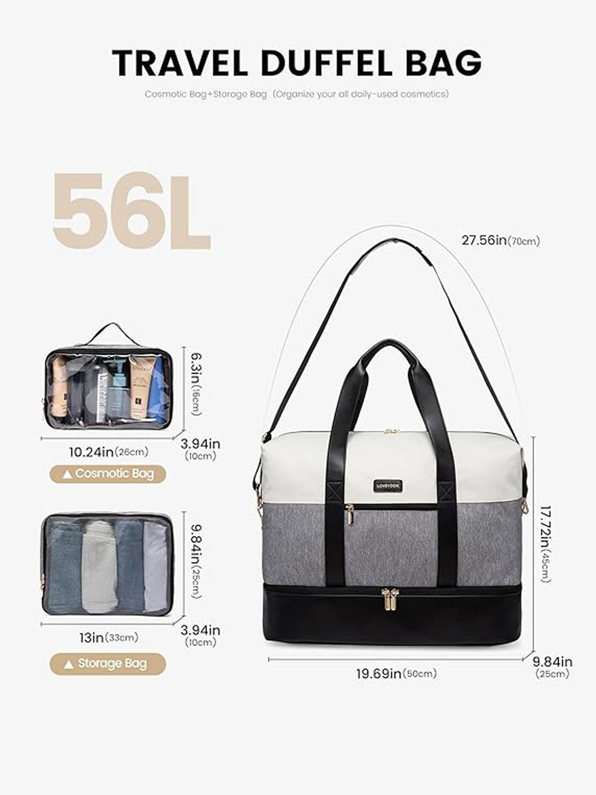 3Pcs Large Travel Duffel Bag
