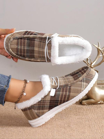 Women’s Fleece-Lined Slip-On Loafers – Warm & Comfortable Casual Shoes