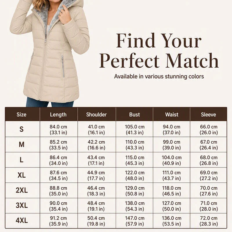 ❄️Warmth Without the Bulk | Women's Plush-Lined Hooded Mid-Length Coat⚡ Free Shipping
