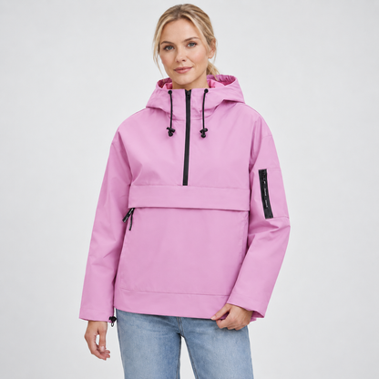 Rain Jacket Women, Women’s Lightweight Anorak Pullover Hoodie Jacket, Water-Resistant