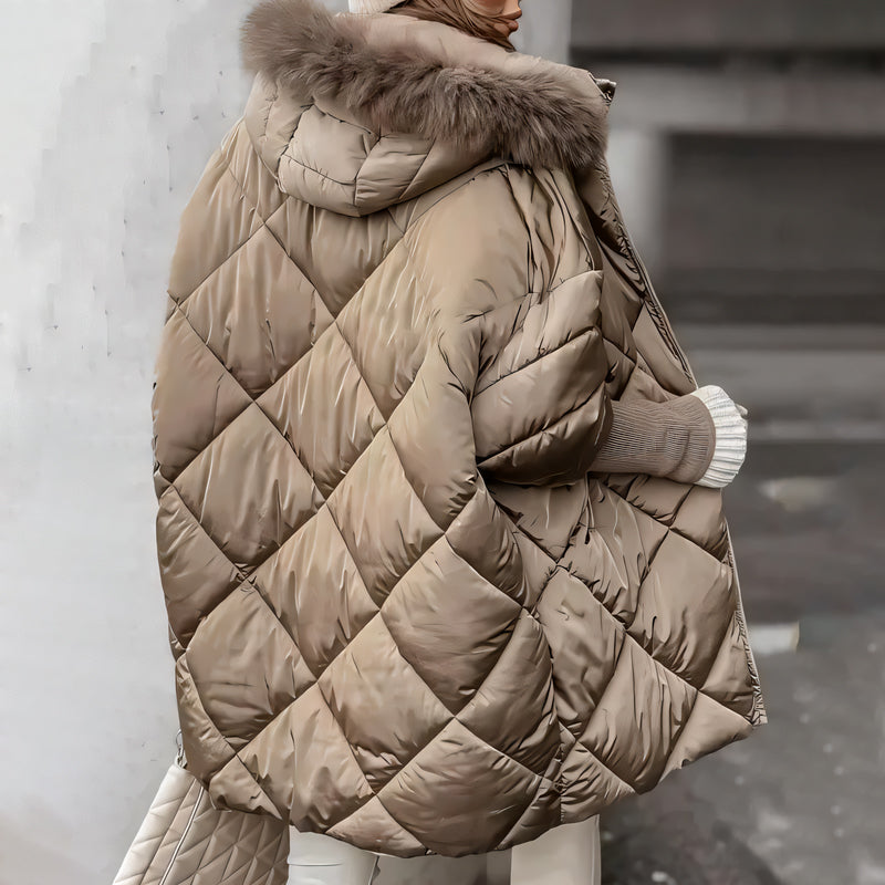 ✨Women’s Fashion Mid-length Parka 🧥 – Autumn And Winter Knit Sleeve Patchwork, Flattering Fit for Cold Days