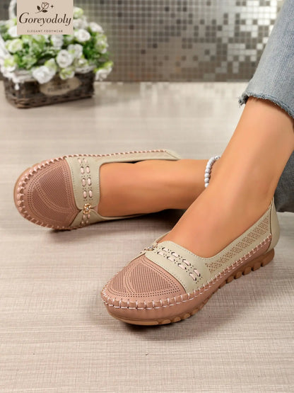 Women's Goreyodoly Elegant Casual Slip-On Flats with Chain Decor