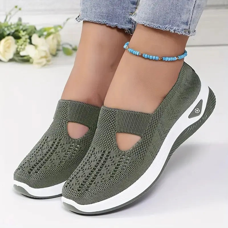 Women's Classic Soft Braid Slip-On Low-Top Sneakers - Breathable Knit