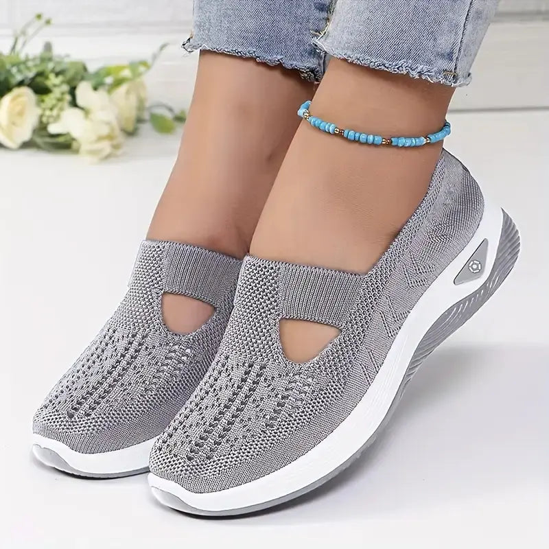 Women's Classic Soft Braid Slip-On Low-Top Sneakers - Breathable Knit