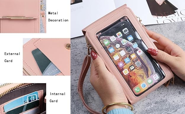 ChicTouch Crossbody Phone Purse – Leather Sling Bag with Touchscreen Pocket & Card Slots