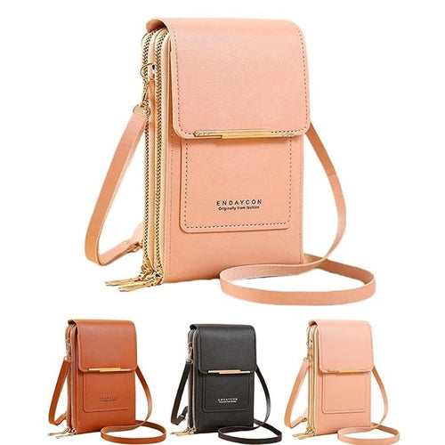ChicTouch Crossbody Phone Purse – Leather Sling Bag with Touchscreen Pocket & Card Slots