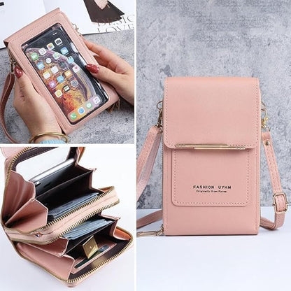 ChicTouch Crossbody Phone Purse – Leather Sling Bag with Touchscreen Pocket & Card Slots
