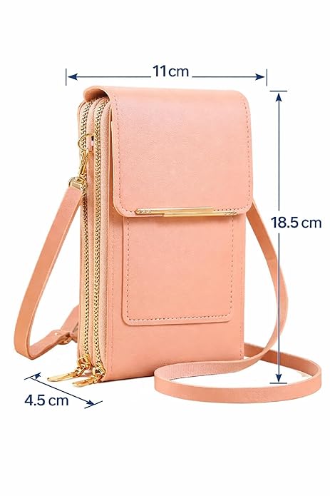ChicTouch Crossbody Phone Purse – Leather Sling Bag with Touchscreen Pocket & Card Slots