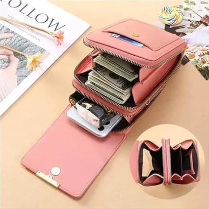 ChicTouch Crossbody Phone Purse – Leather Sling Bag with Touchscreen Pocket & Card Slots