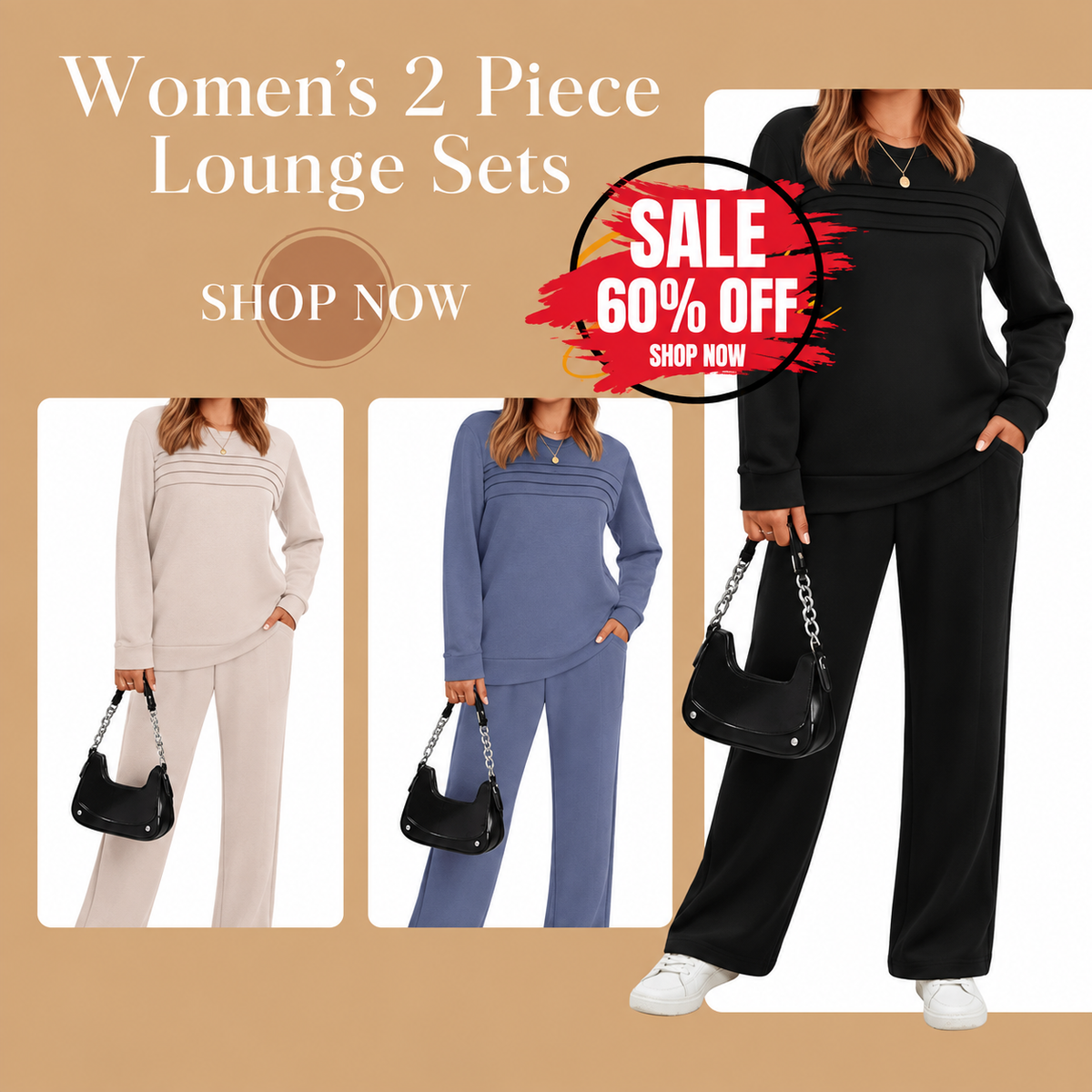🔥LAST DAY SALE 60% OFF👍✨Women's Crew Neck Top & Drawstring Pants Set