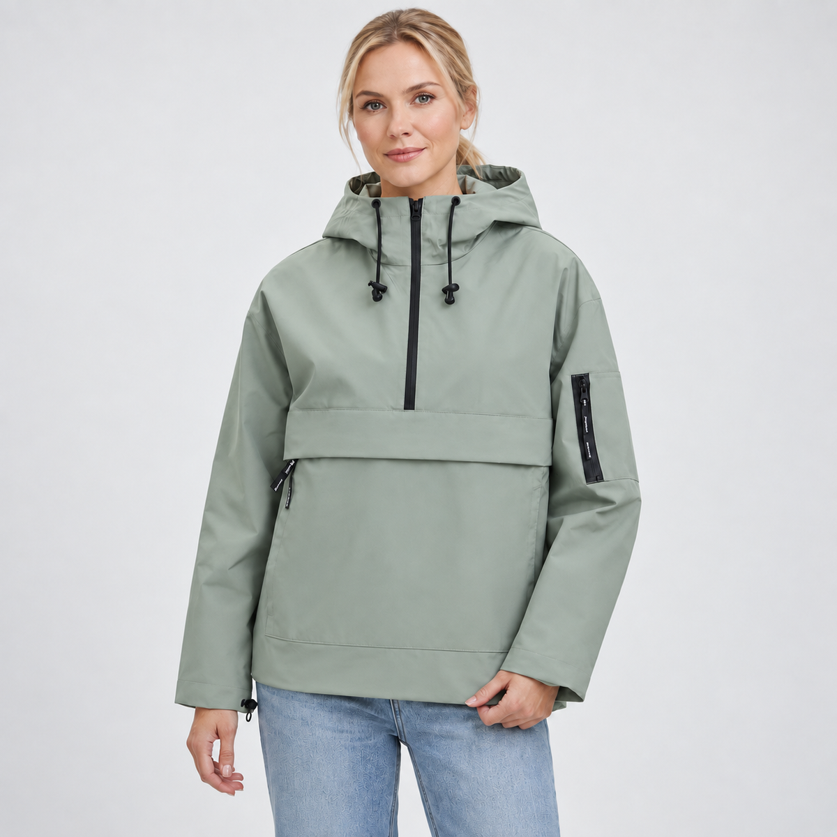 Rain Jacket Women, Women’s Lightweight Anorak Pullover Hoodie Jacket, Water-Resistant