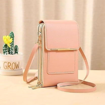 ChicTouch Crossbody Phone Purse – Leather Sling Bag with Touchscreen Pocket & Card Slots