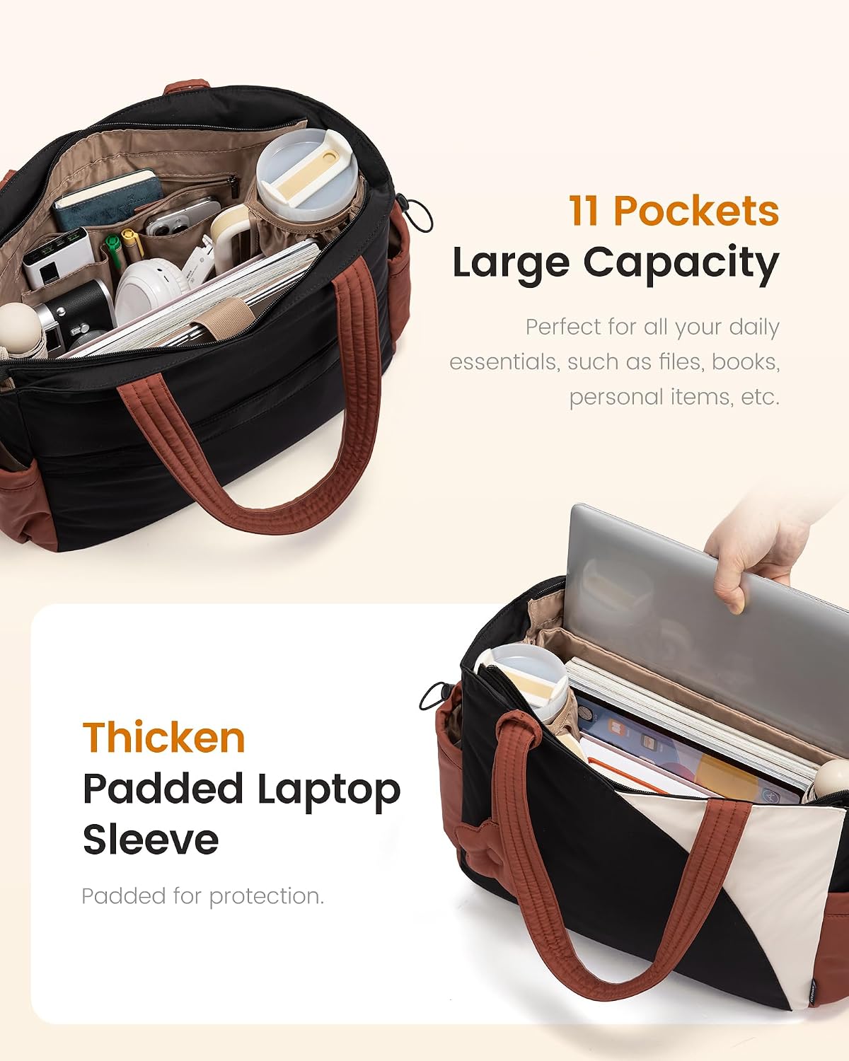 Quilted Puffer Work Tote Bag