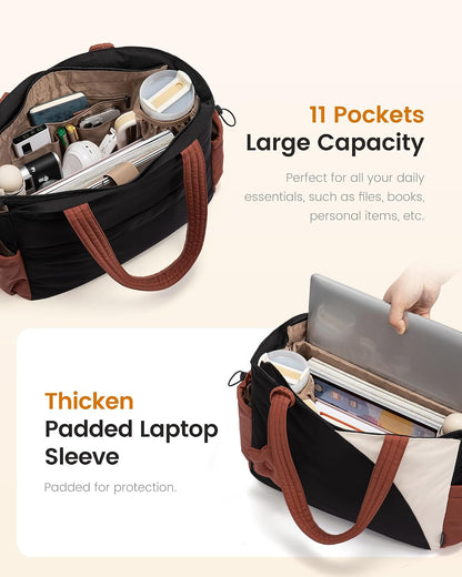 Quilted Puffer Work Tote Bag