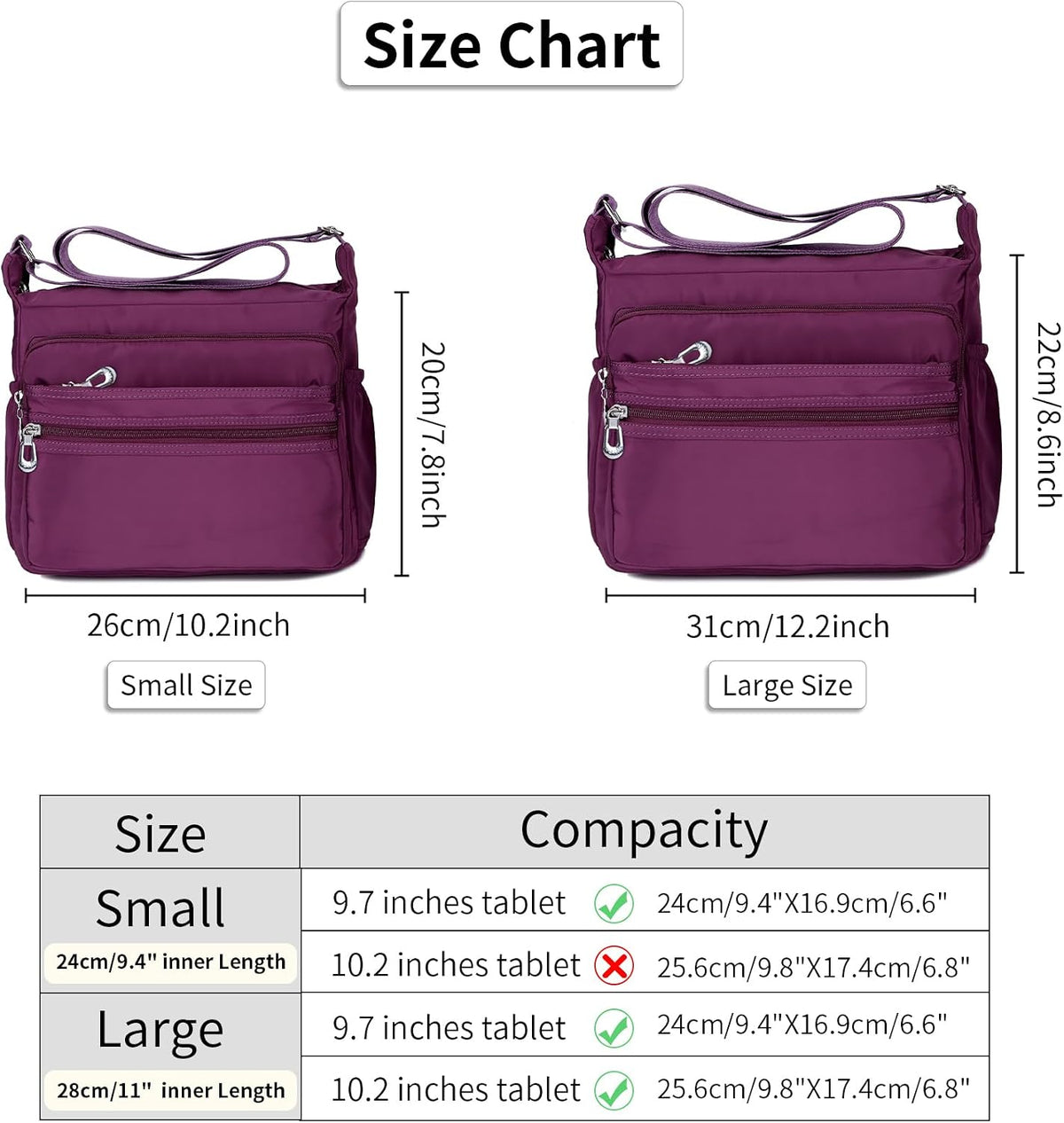🔥 SALE 58% OFF🔥 – Crossbody Bag for Women, Waterproof Multi-Pocket Nylon Purse