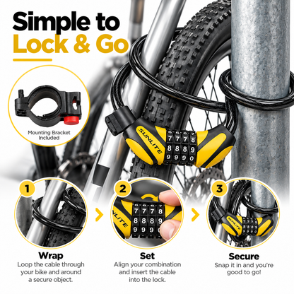 🔒Bike Lock Cable,🚲 4 Feet Bike Cable Lock Basic Self Coiling Kids Bike Lock