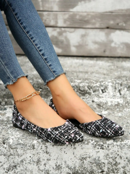 Women's Fashionable Colorblock Print Flat Shoes