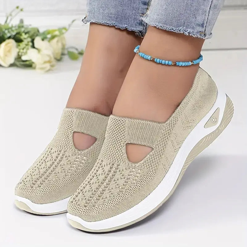 Women's Classic Soft Braid Slip-On Low-Top Sneakers - Breathable Knit