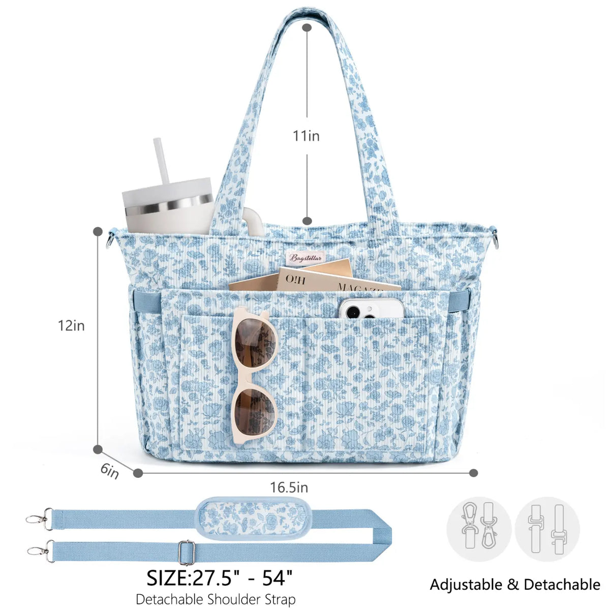 LeodoBag Women's Corduroy Laptop Work Tote