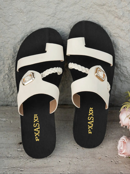 Women's Summer Flat Slide Embellished Sandals