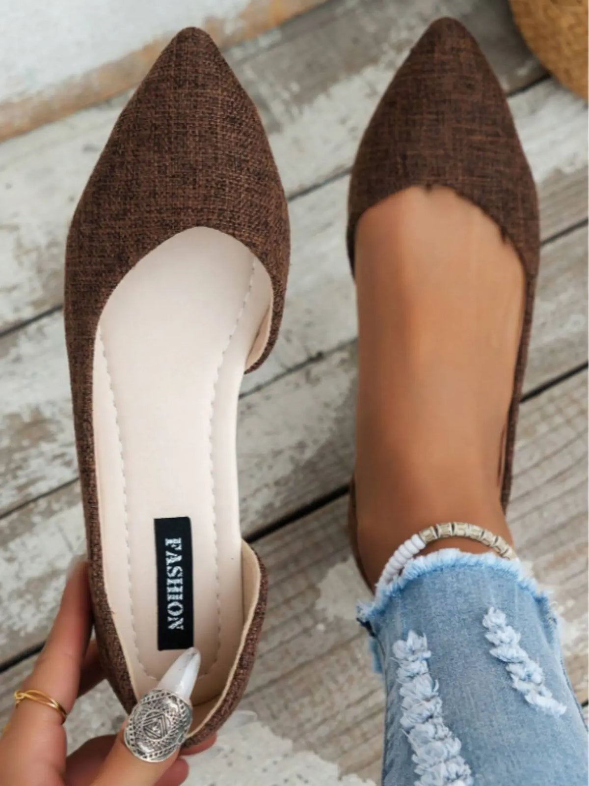 Women's Fashionable Colorblock Print Flat Shoes