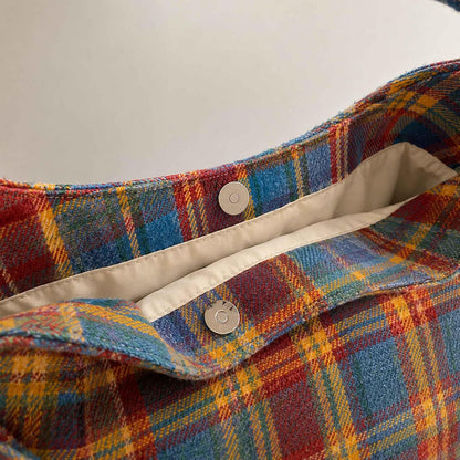 Tweed Plaid Patchwork Hobo Bag