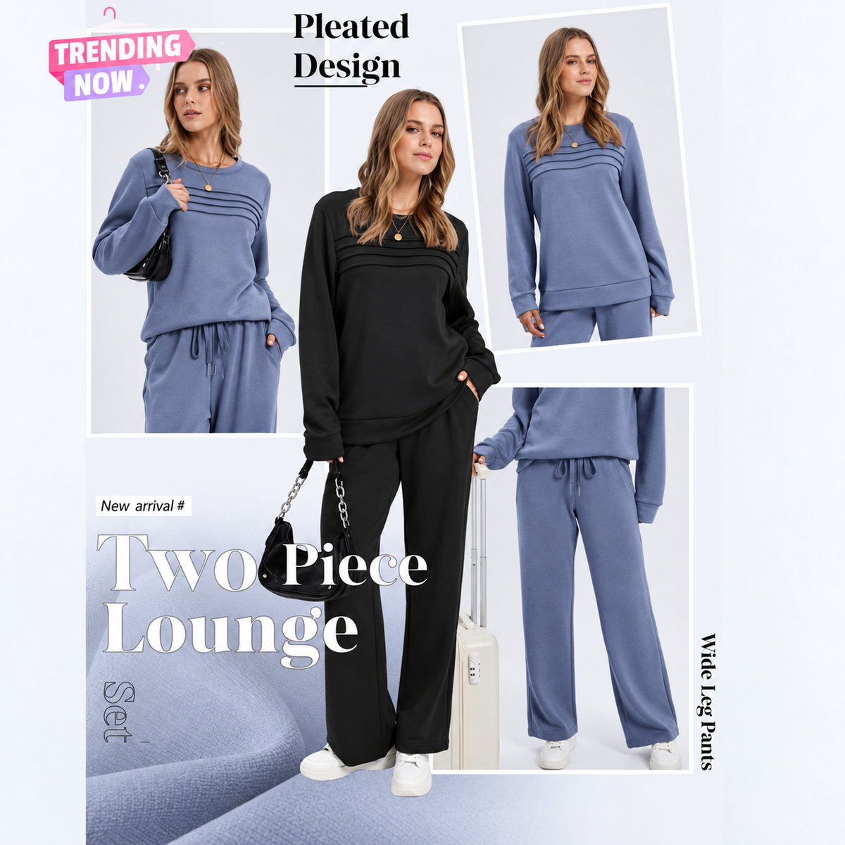 🔥LAST DAY SALE 60% OFF👍✨Women's Crew Neck Top & Drawstring Pants Set
