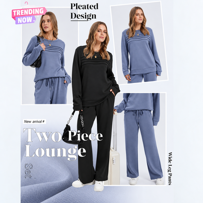 🔥LAST DAY SALE 60% OFF👍✨Women's Crew Neck Top & Drawstring Pants Set