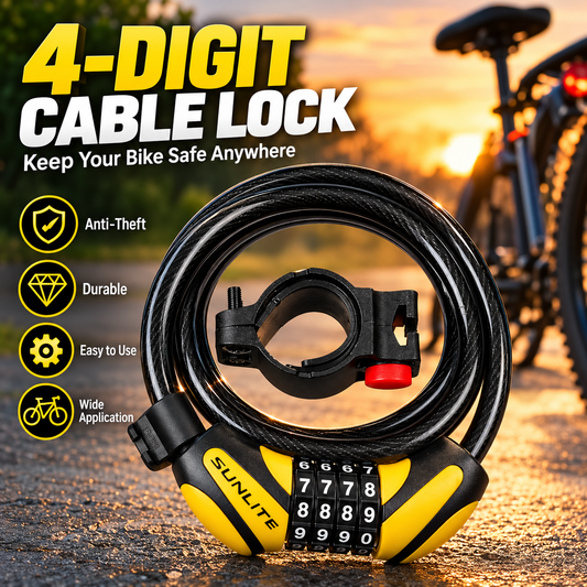 🔒Bike Lock Cable,🚲 4 Feet Bike Cable Lock Basic Self Coiling Kids Bike Lock