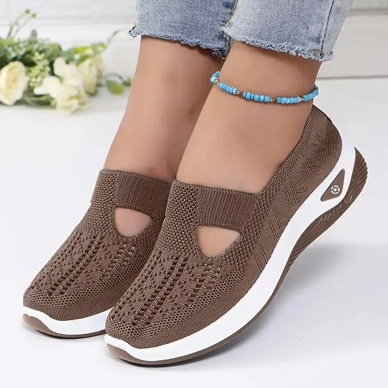 Women's Classic Soft Braid Slip-On Low-Top Sneakers - Breathable Knit