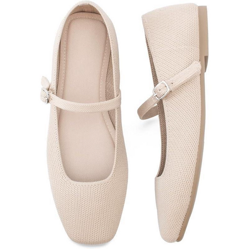 FlexStep™ Knit Mary Jane Flats – Square Toe Comfort Shoes for Women